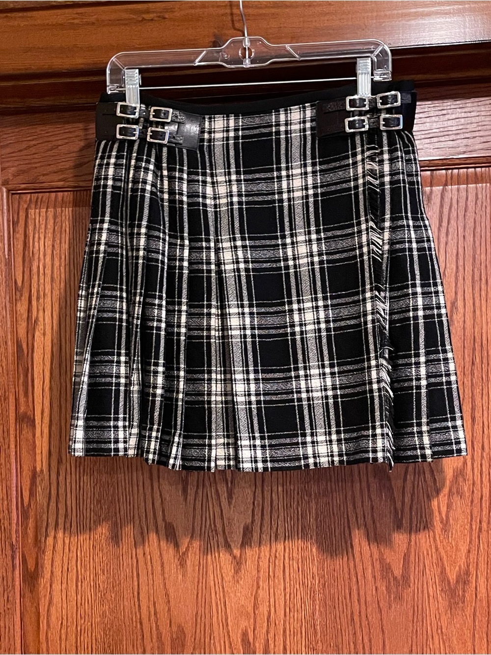 The Kooples Tartan Wool Kilt Mini Skirt, Fr. Sz 38, Y2K, Schoolgirl, Punk-Rock